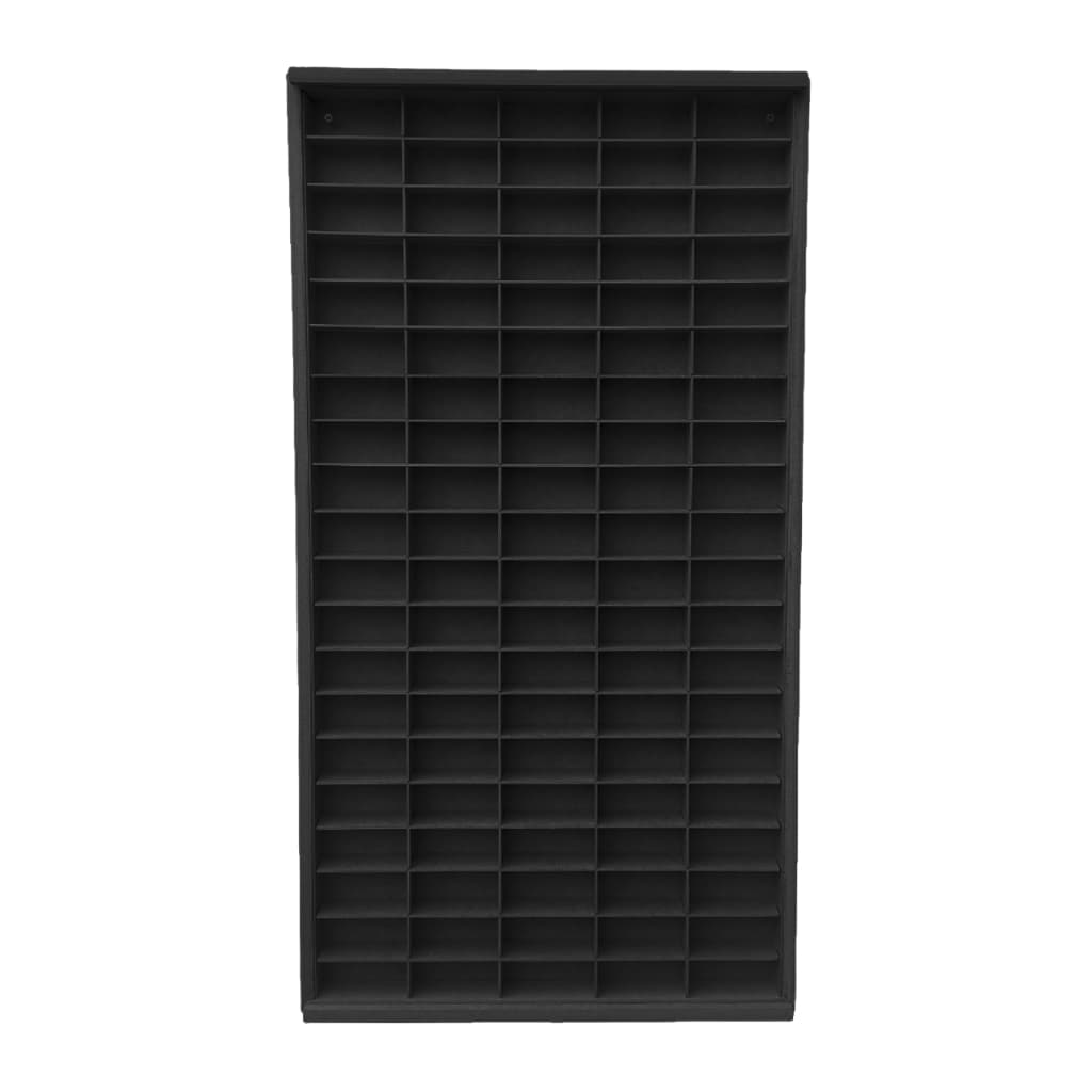Estante Em Mdf Ultra 100 Nichos Vertical com tampa em acrílico Hot Wheels Pintado na cor PRETO