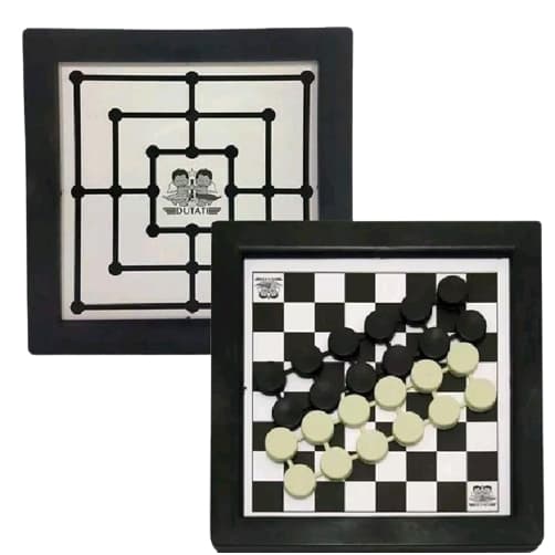 Jogo de Dama e Trilha - 24cm x 24cm e 32cm x 32cm