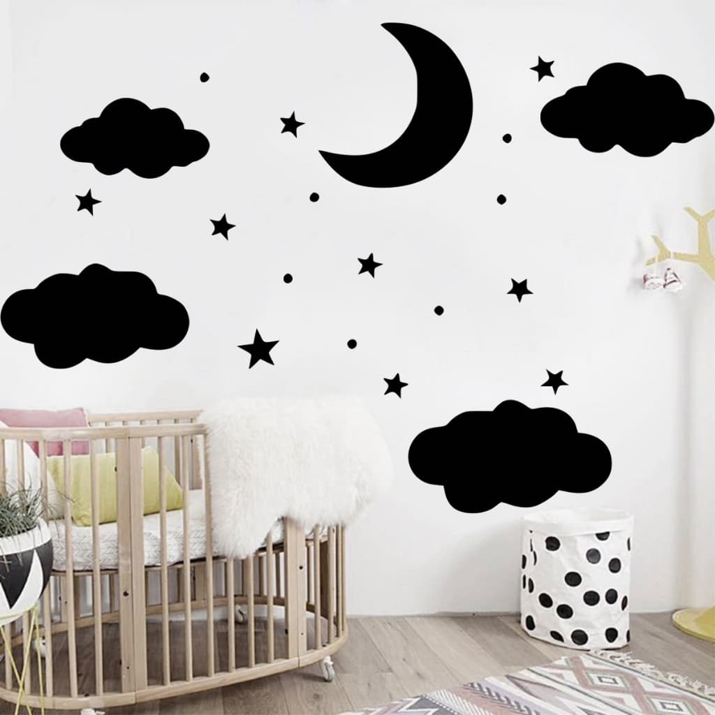 Adesivos de Parede Quarto Infantil Nuvens Estrelas