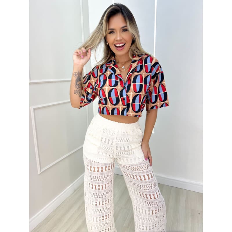 Camisa Crooped Estampada CAROLLA