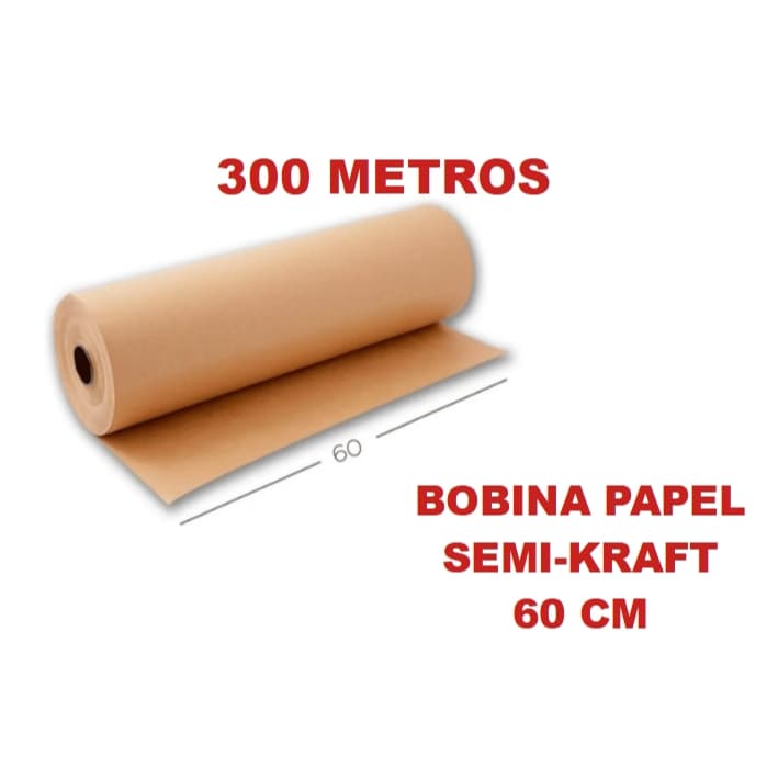 Papel Semi Kraft Bobina 60cm Aprox. 9KG  Pardo Embalagem Caixa