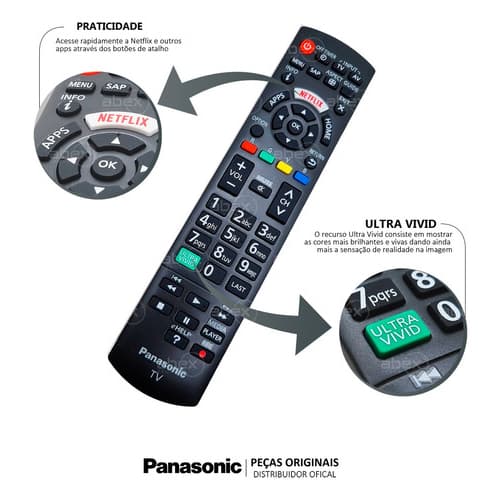 Controle Compatível com tv's Panasonic Smart Botão Netflix Pronto Entrega
