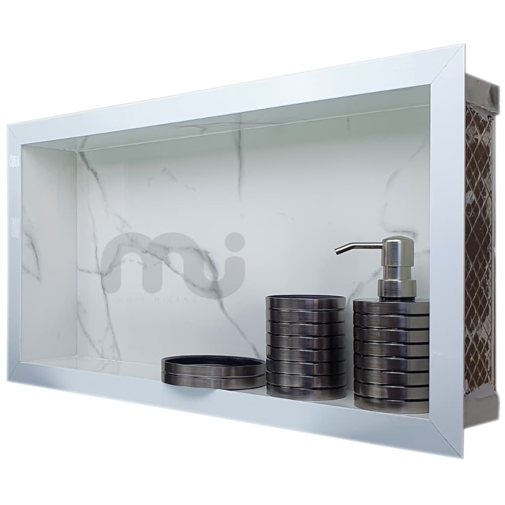 Acessório Para Banheiro Em Porcelanato Calacata 50x30x10 O Único Que Não Empoça Água