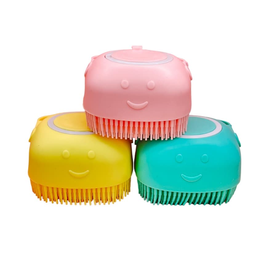 Esponja Com Dispenser Sabonete Líquido 80Ml Macia De Silicone Para Banho Massagem