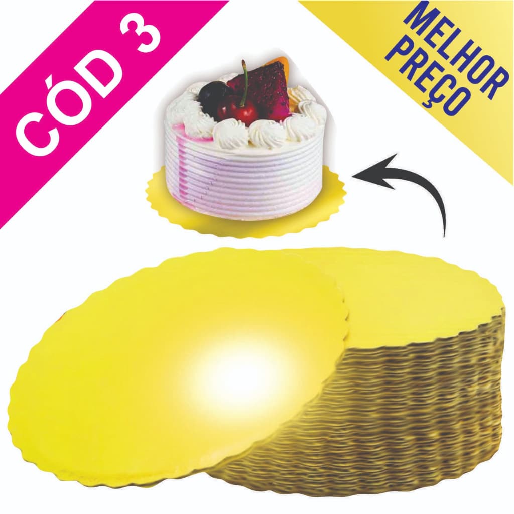 10 Cake board 20cm base laminada de alta performance redondo para bolos