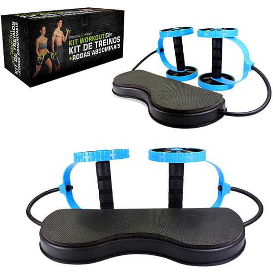 KIT PARA EXERCICIOS / TREINOS + RODA ABDOMEN / OMBRO / TRICEPS / LOMBAR / COSTAS