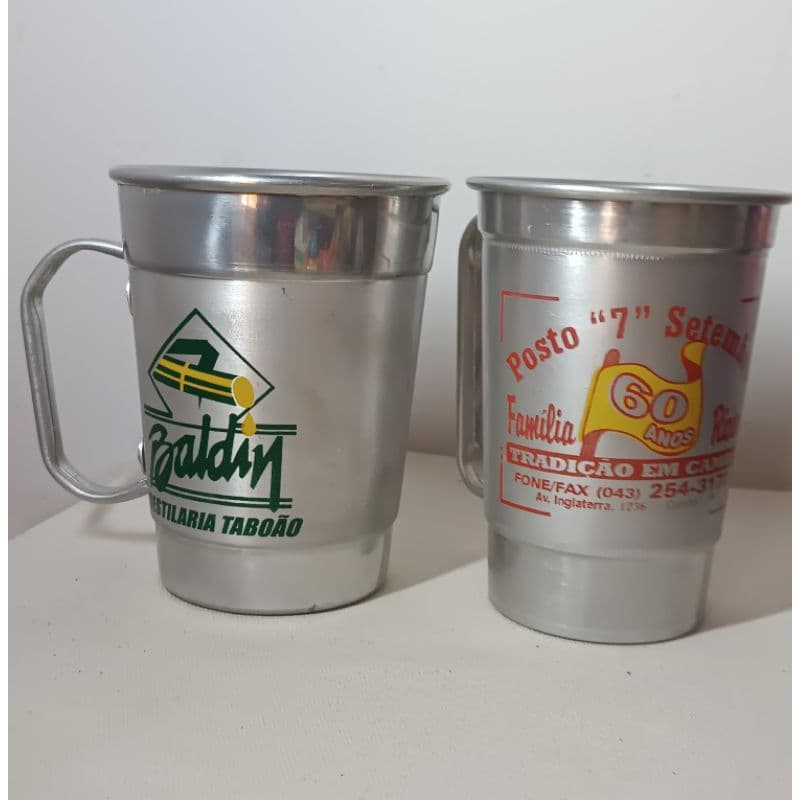 Duas Canecas de Chopp Antigas de Alumínio Colecionável ver Descrição