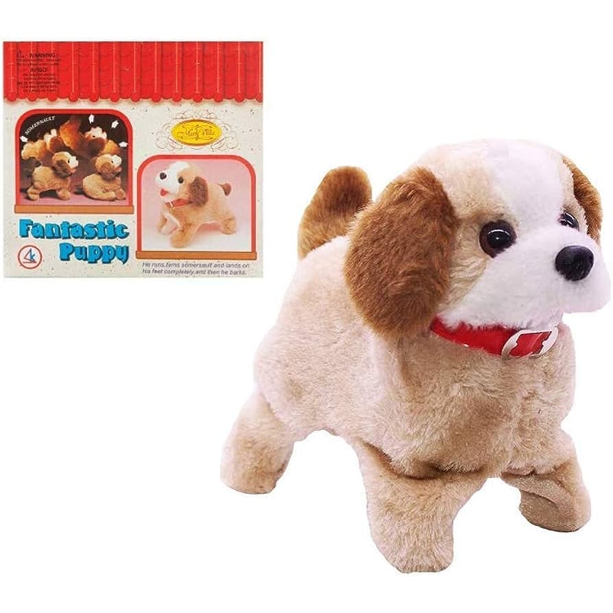 Cachorro Cachorrinho Pelúcia Pula Anda Late Brinquedo Pilha