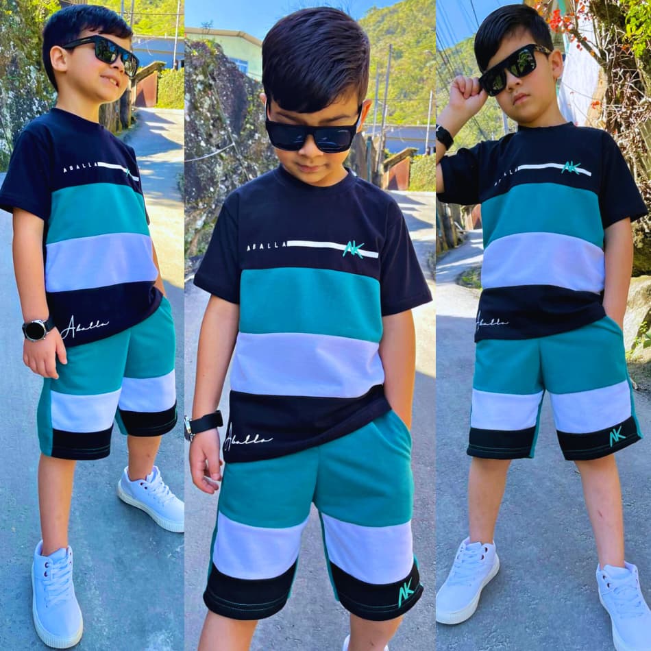 Conjunto Masculino Infantil Abrigo Juvenil Verão Lançamento Top
