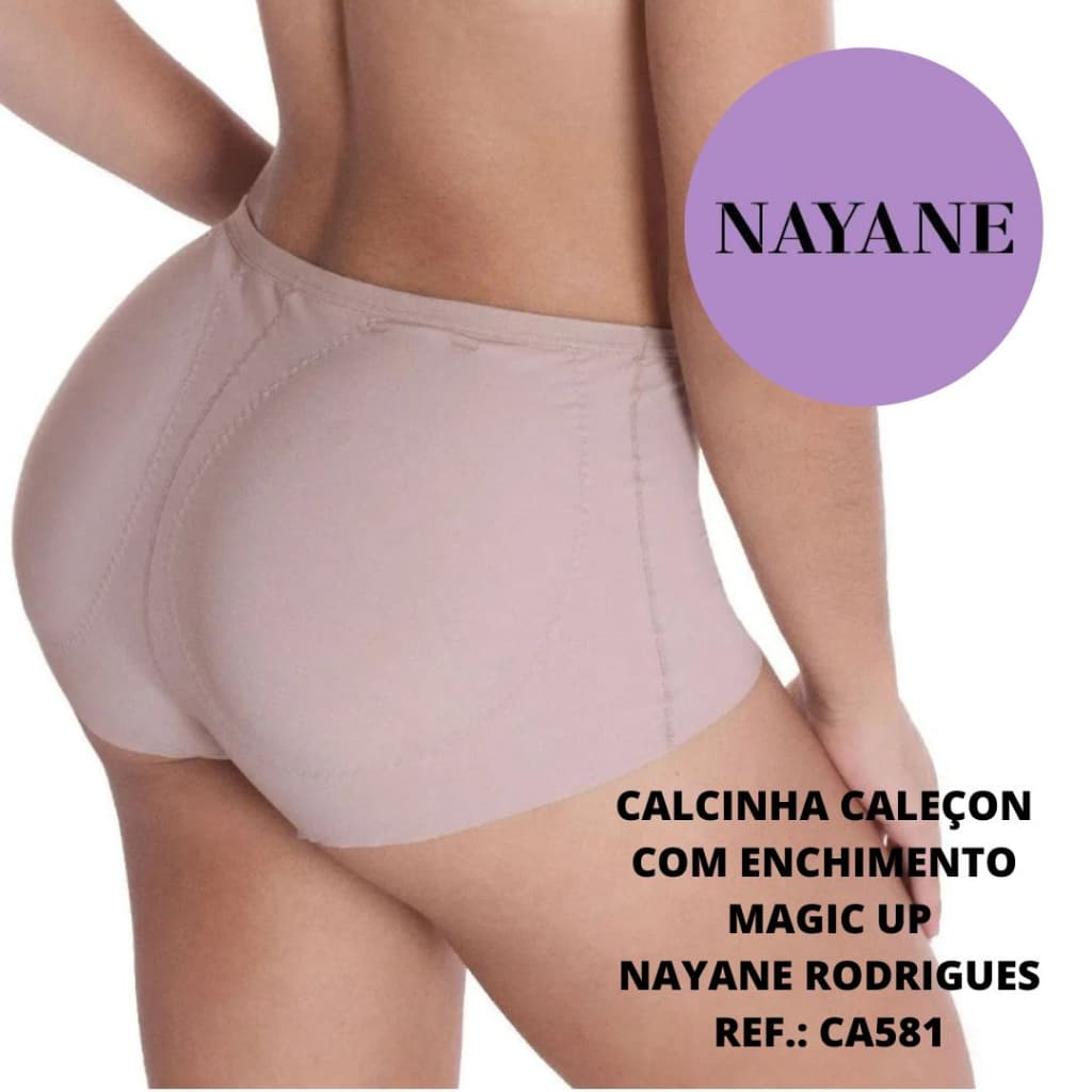 Calcinha caleçon com enchimento efeito magic up Nayane Rodrigues CA581