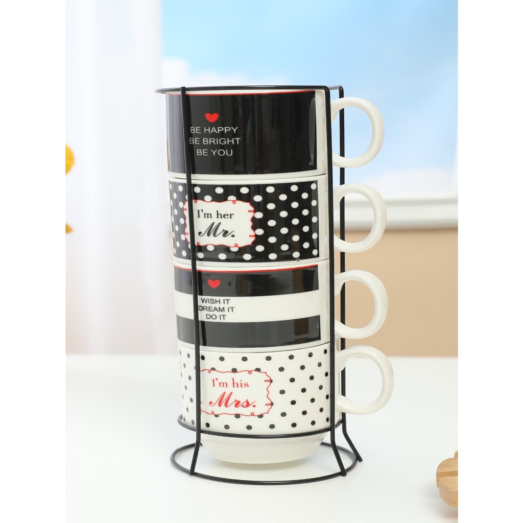 Kit Jogo 4 Xicaras Café/Chá hote 150ml Empilháveis