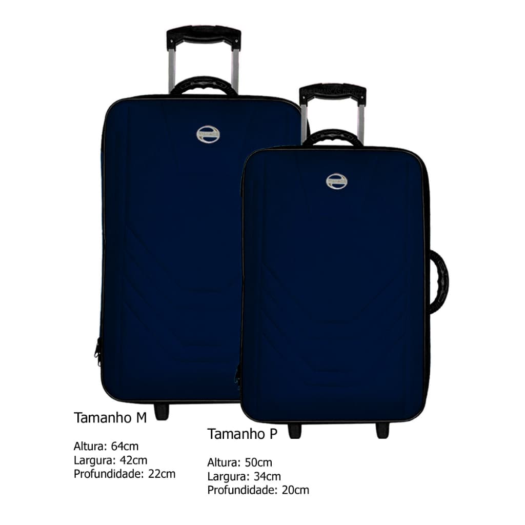 Kit 2 Mala de Viagem Village Pequena + Média Unissex Bagagem de Mão