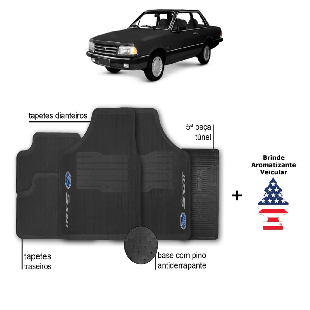 Tapete Del Rey Ford Automotivo Borracha + Aromatizante