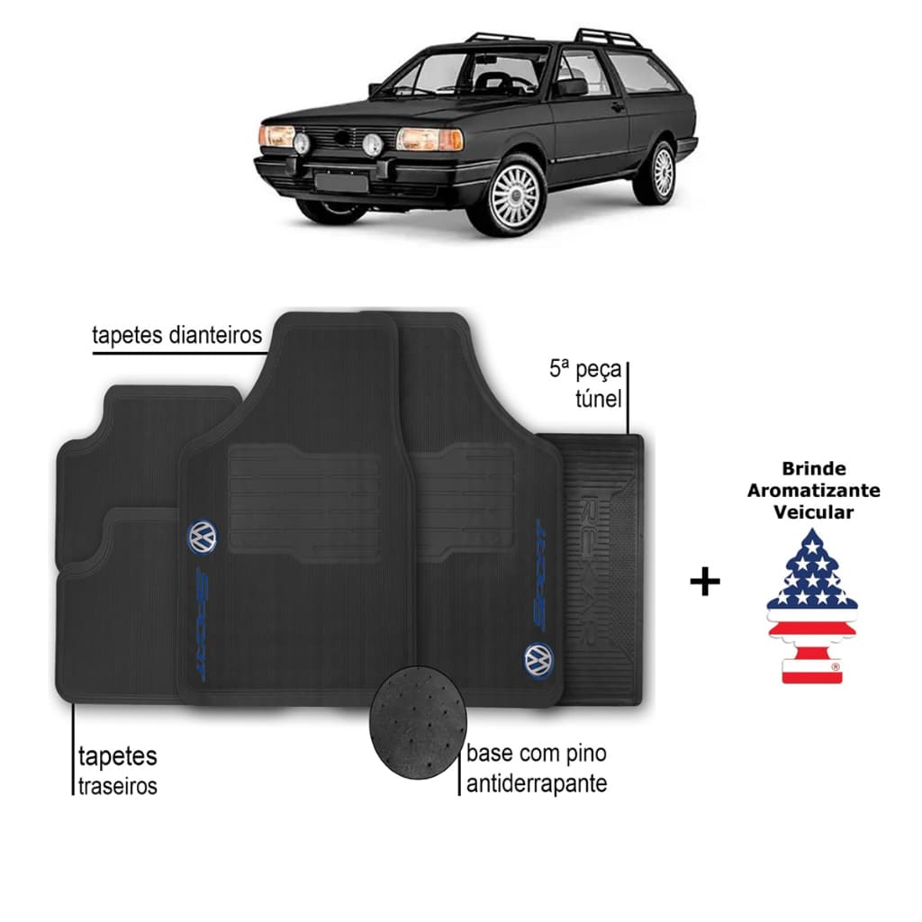 Tapete Parati Quadrada Volkswagen Automotivo Borracha + Aromatizante