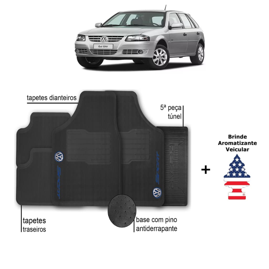 Tapete Gol G4 Volkswagen Automotivo Borracha + Aromatizante
