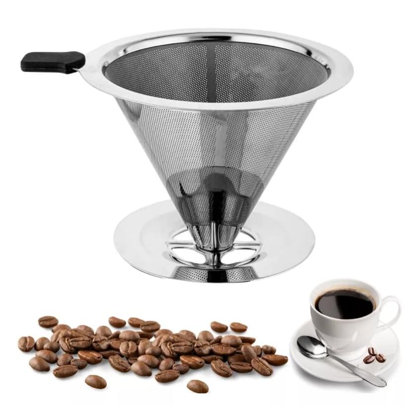Coador Filtro Café Permanente Aço Inox Sem Uso De Papel Reutilizavel