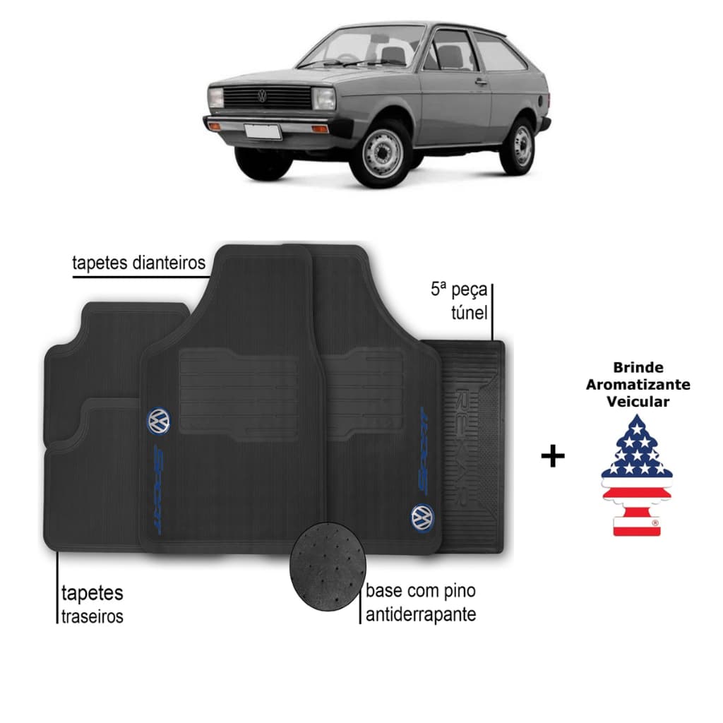 Tapete Gol Quadrado Volkswagen Automotivo Borracha + Aromatizante