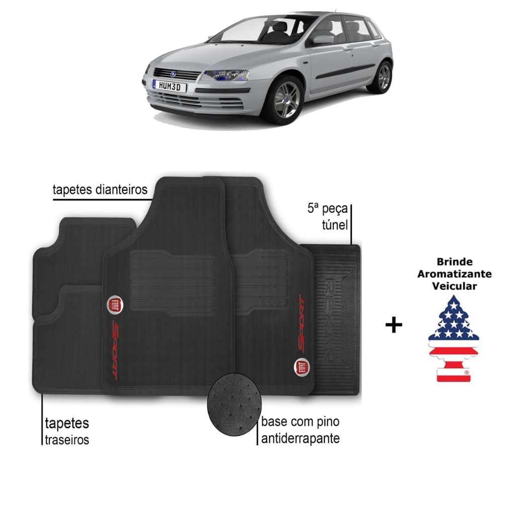 Tapete Fiat Stilo Personalizado Sport Automotivo Borracha