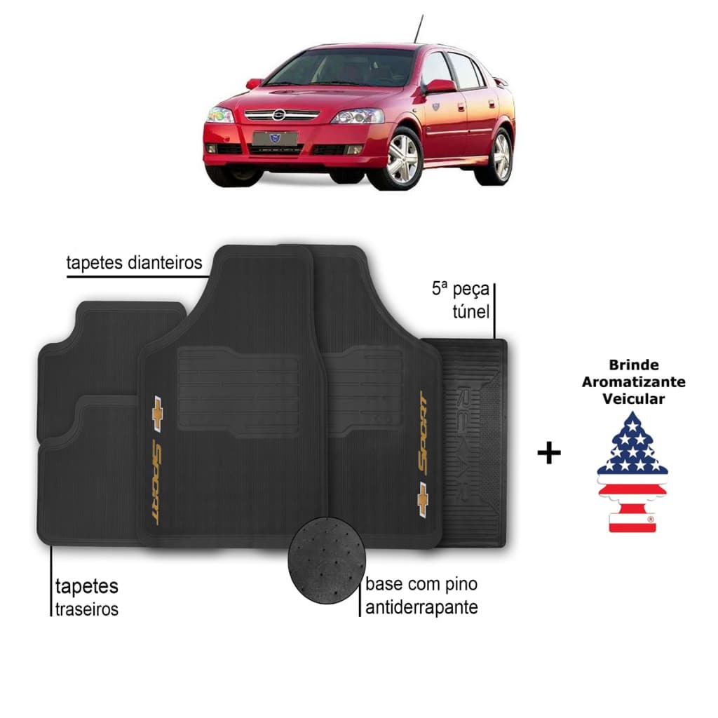 Tapete de Carro Astra Chevrolet Automotivo Borracha + Aromatizante