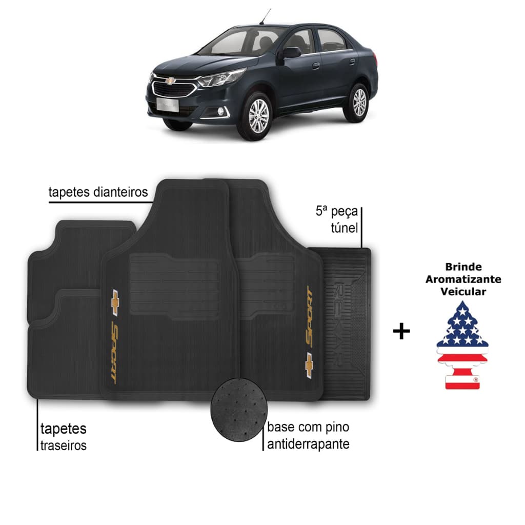 Tapete de Carro Cobalt Chevrolet Automotivo Borracha + Aromatizante