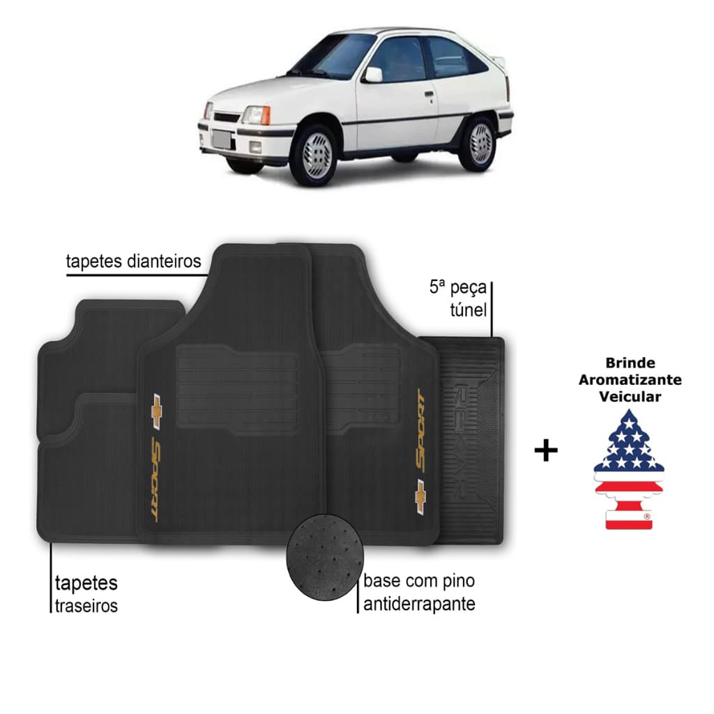 Tapete de Carro Kadett Chevrolet Automotivo Borracha + Aromatizante