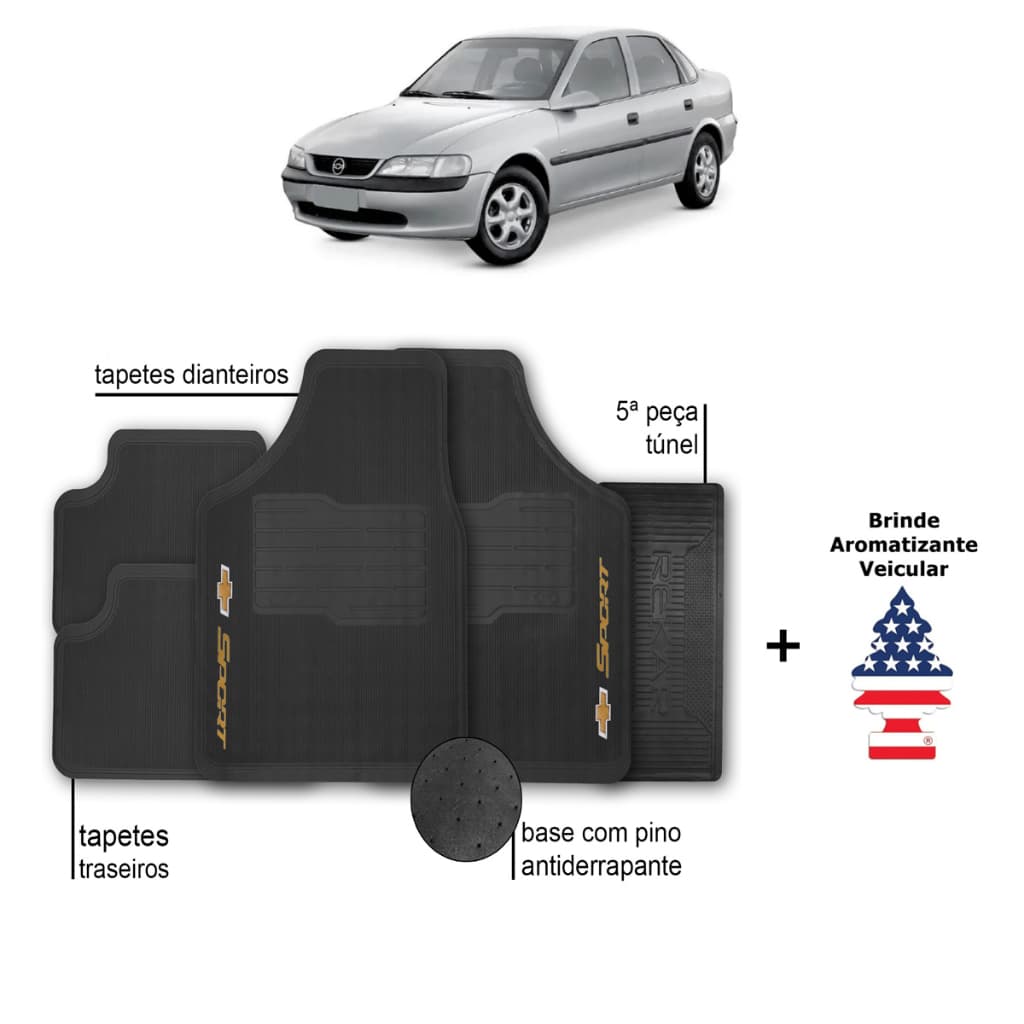 Tapete de Carro Vectra Chevrolet Automotivo Borracha + Aromatizante