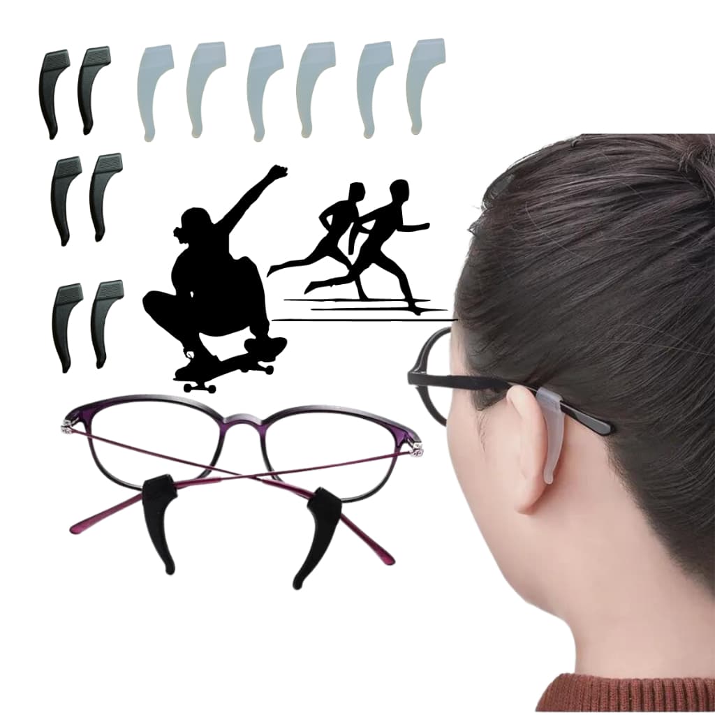 Pares Suporte para óculos prendedor de oculos de silicone trava antideslizante fixador de oculos