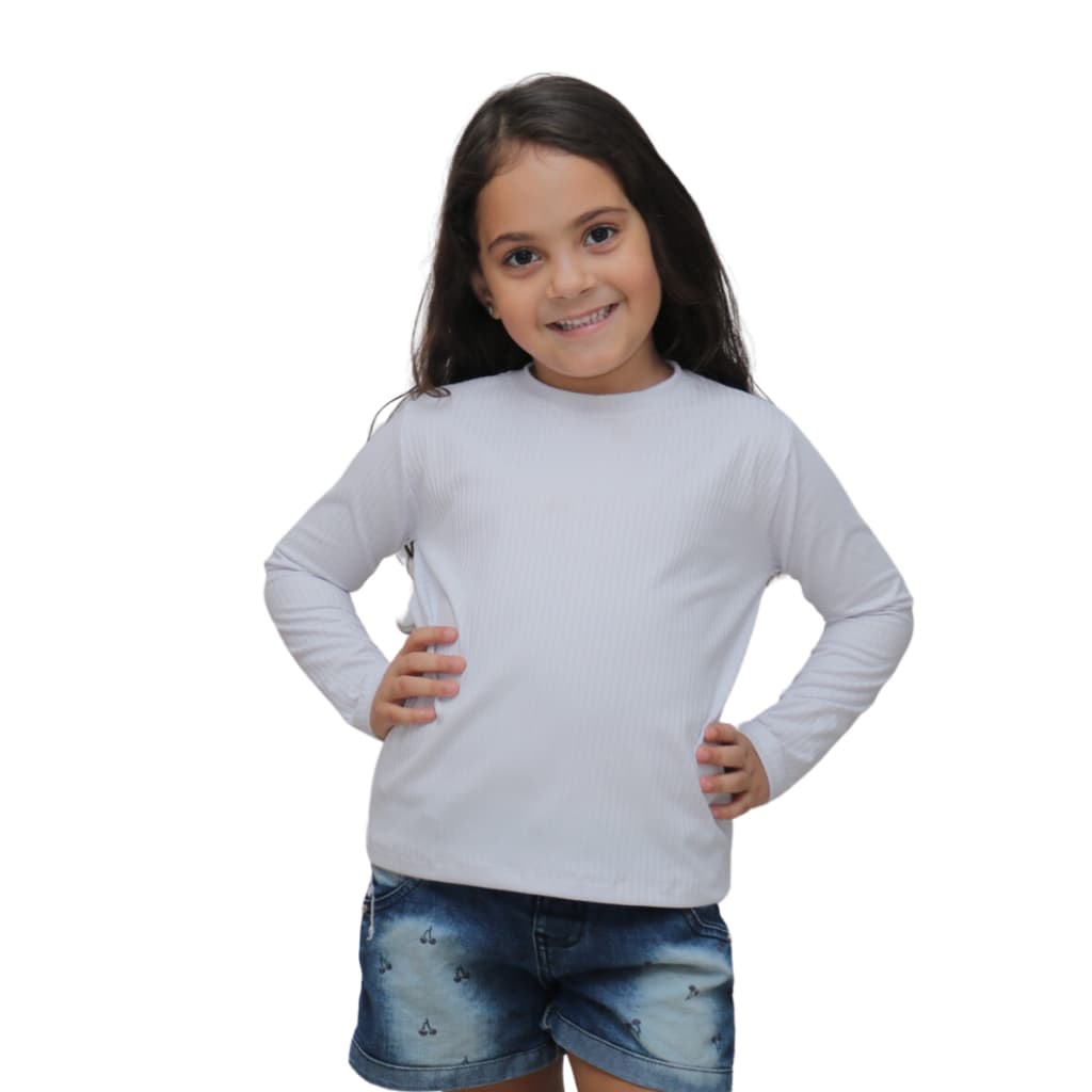 Blusa Feminina Infantil de Frio Outono Dia-a-Dia Conforto Para Meninas