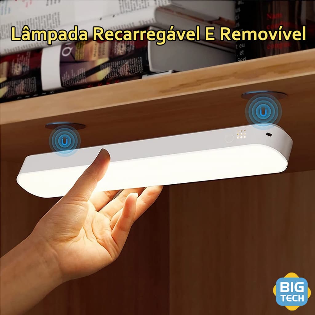 Luminária De Mesa LED Com Magnética Sem Fio Recarregável Dimerizavel De Iluminação Removível Portátil Para Quarto