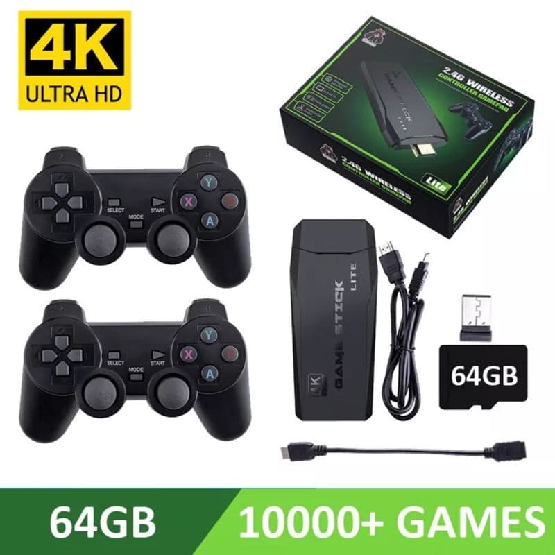 Video-game Game Stick 4K Lite SEGAM-M8-V6.0 + 20.000 Jogos + 2 Controles | Super Nintendo, PS1, etc