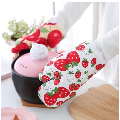 Kit Com 2 Unidades Luva e Pegador Conjunto Térmica Estampada Cozinha E Descanso De Panela Para Casa Em Cozinha Multiuso De Forno