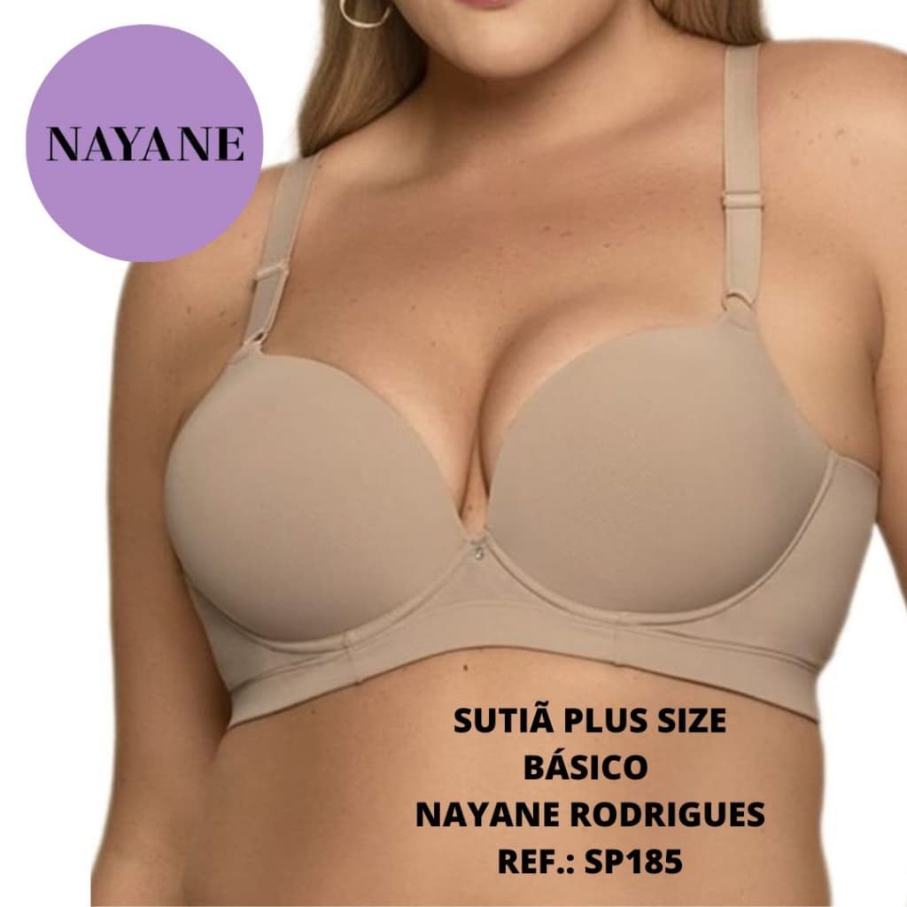 Sutiã plus size base bojo liso microfibra Nayane Rodrigues Ref.: SP185