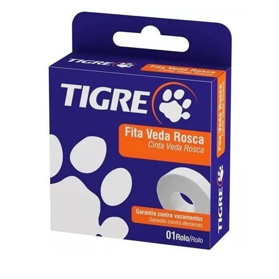 Kit 5 Unidades Fita Veda Rosca 18 Mm X 10 Metros Tigre