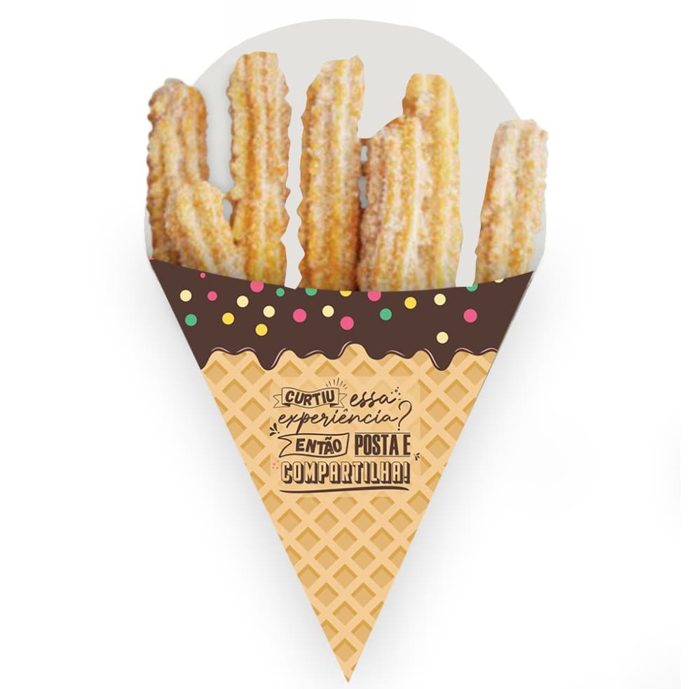 Caixa Caixinha Embalagem Cone Mini Churros Ou Espanhol 200un