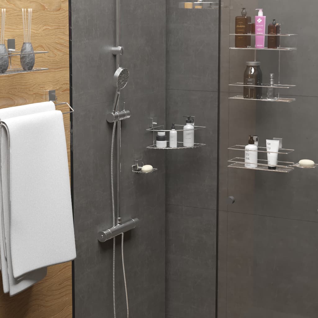 Kit Banheiro Acessórios 4 Peças Completo Com Porta Shampoo