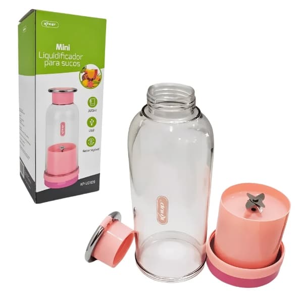 Mini Liquidificador para Sucos 300ML Recarregável KNUP - KP-UD109