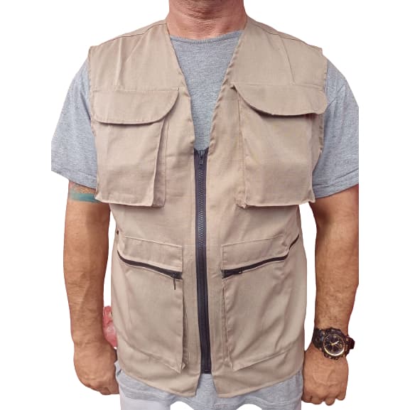 Colete Brim leve 100% algodão 04 bolsos