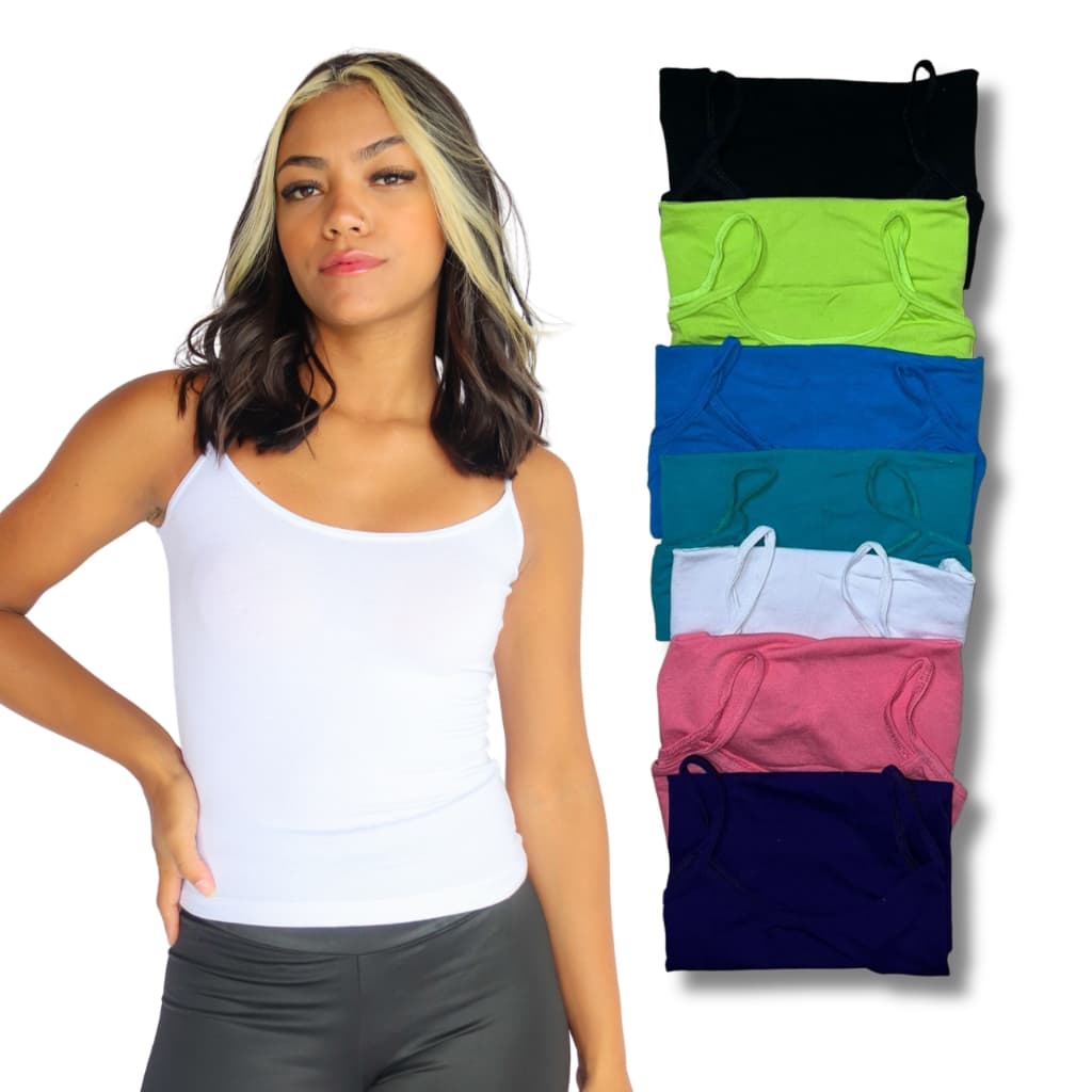 Blusinha Básica Regata Lisa Alcinha Viscolycra Feminina