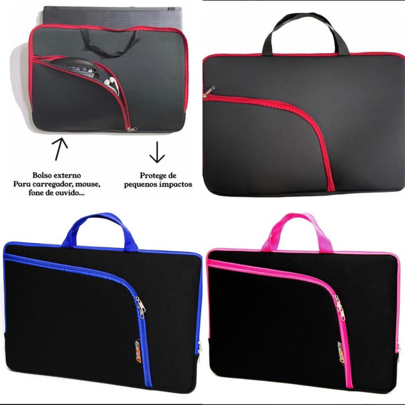 Capa Para Notebook luva Prime 15.6 e 14 Polegadas Com Bolso E Alça De Mão