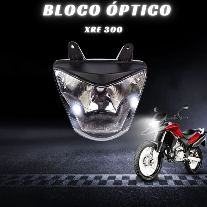 Bloco Optico Farol Moto Modelo Xre 300 Até 2018