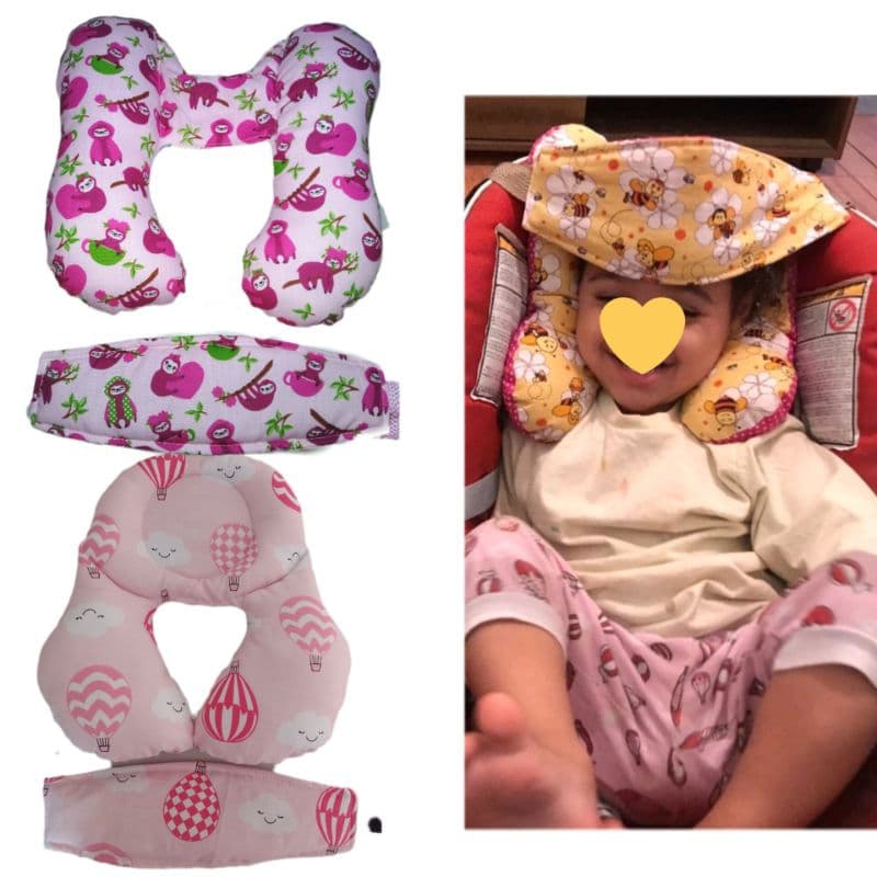 Almofada para pescoço e apoio de cabeça, bebê conforto,  cadeirinha de carro,  feminino