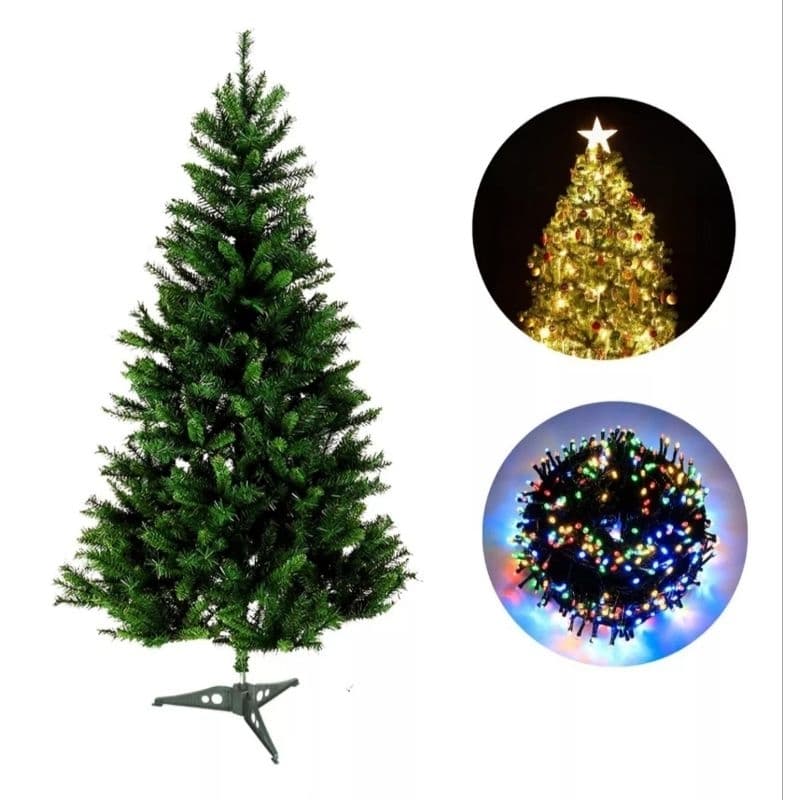 Árvore de Natal Pinheiro Cor Verde 150cm 220 Galhos Datas Comemorativas
