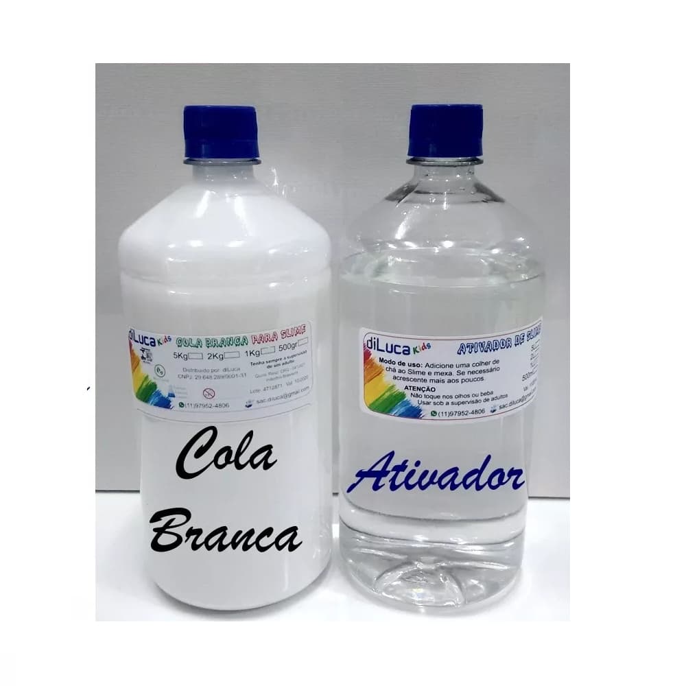 Cola Branca + Ativador Slime Kit 500 gr cada