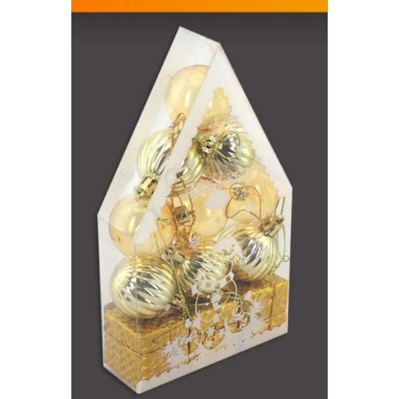 Kit Enfeite de Natal Com 12 Peças Dourado 20cm Cada Festa Natalina