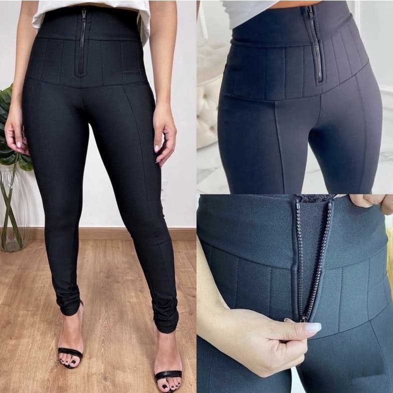 Calça Lipo Feminina Tecido Suplex Power Modeladora Legging Skinny Plus Size G1 G2 G3