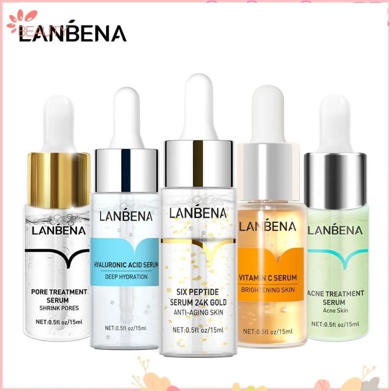 LANBENA Soro/Colágeno Ouro 24k/Seis Pés/Anti-Rugas Poros Acne Vc ZHE