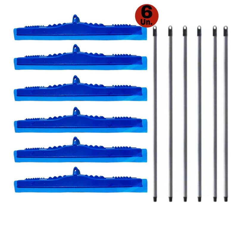 kit 6 rodos de 60cm completo com cabo