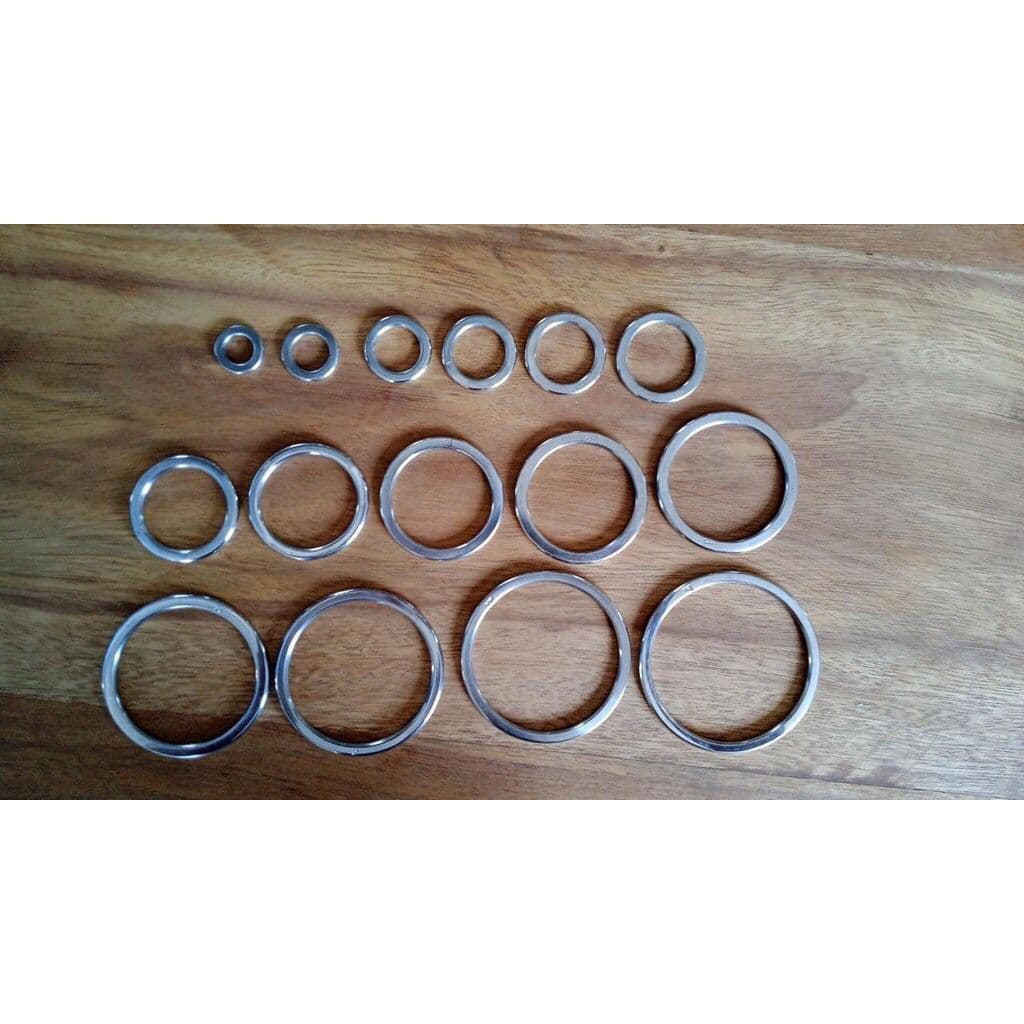 Kit 10 Argolas Chata em Inox Numero 14 ao 28