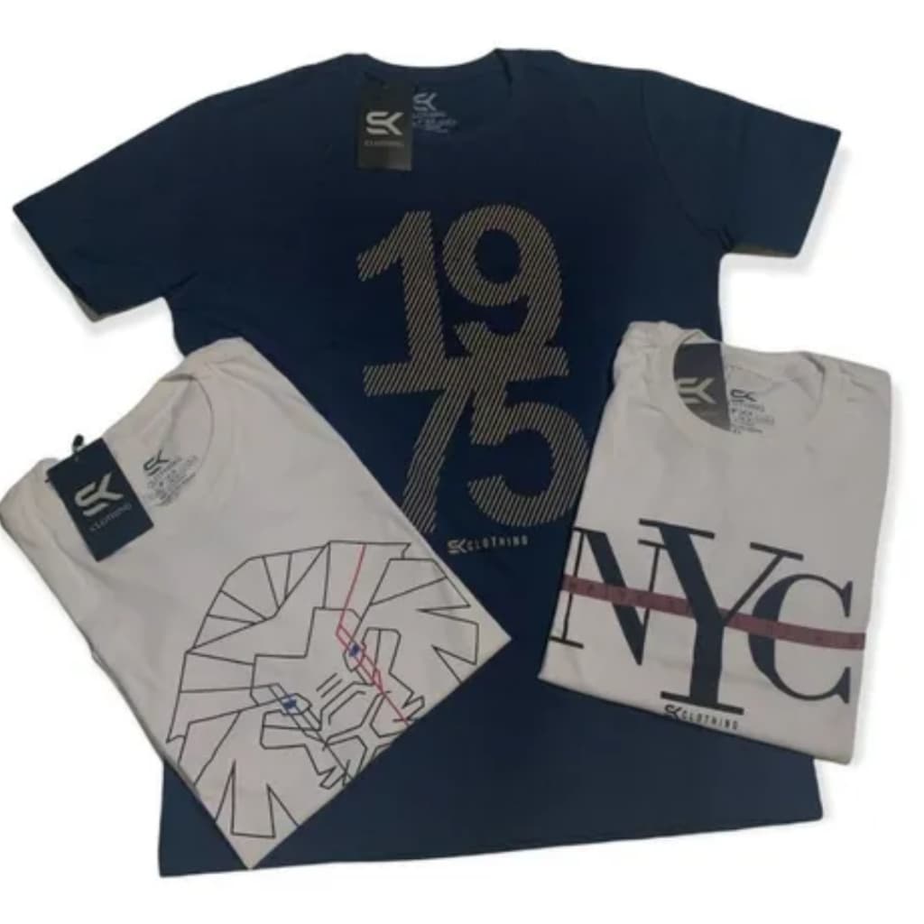 Kit 2 Camisas Camiseta Masculinas Plus Size G1 G2 G3 G4 G5 G6