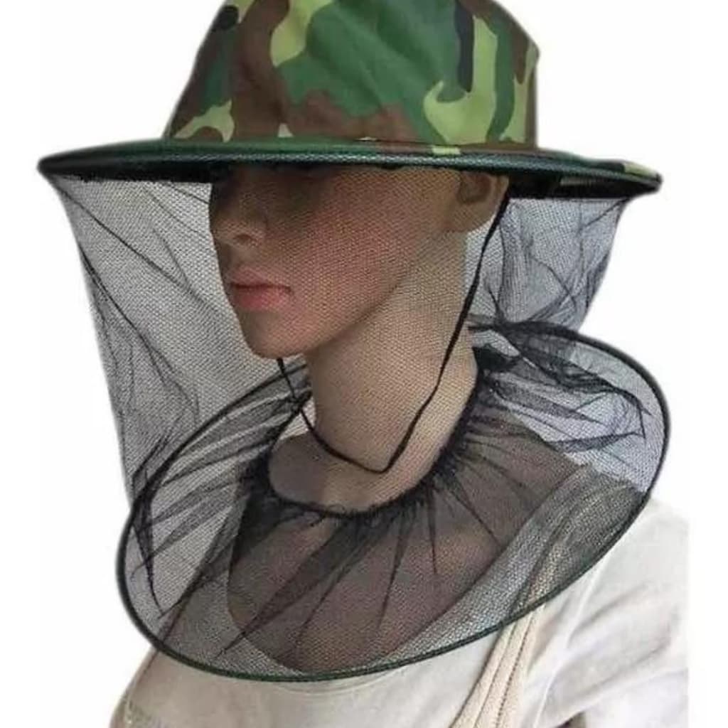 Chapéu Pescador Camuflado C/proteção Anti-moscas Mosquitos